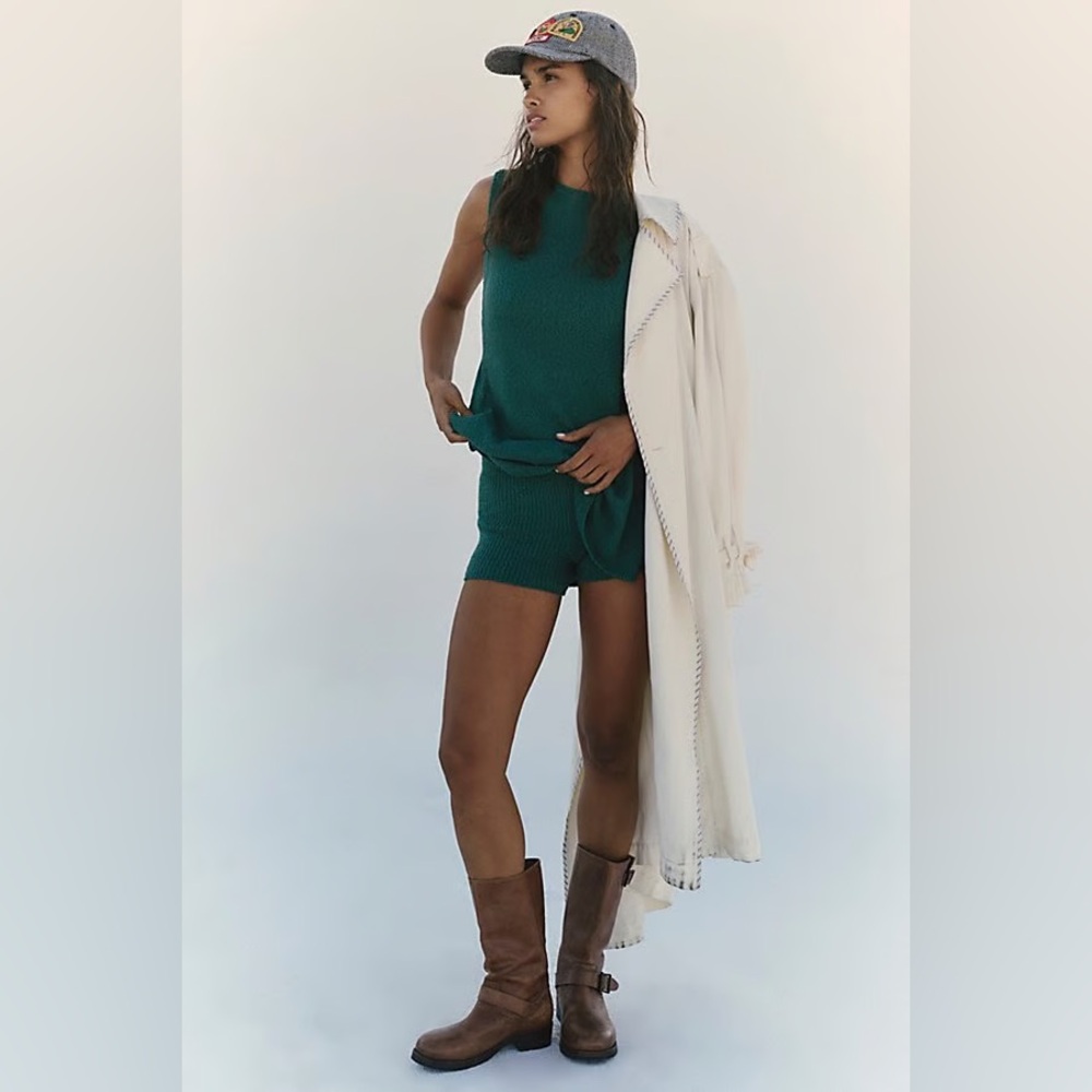 Free People Miranda Knit Sweater Tank and Shorts Set - Deep Sea